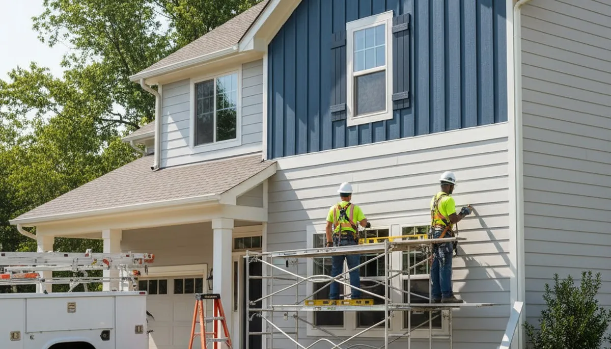 Siding repair service in Indianapolis, IN for damaged exterior siding on a home
