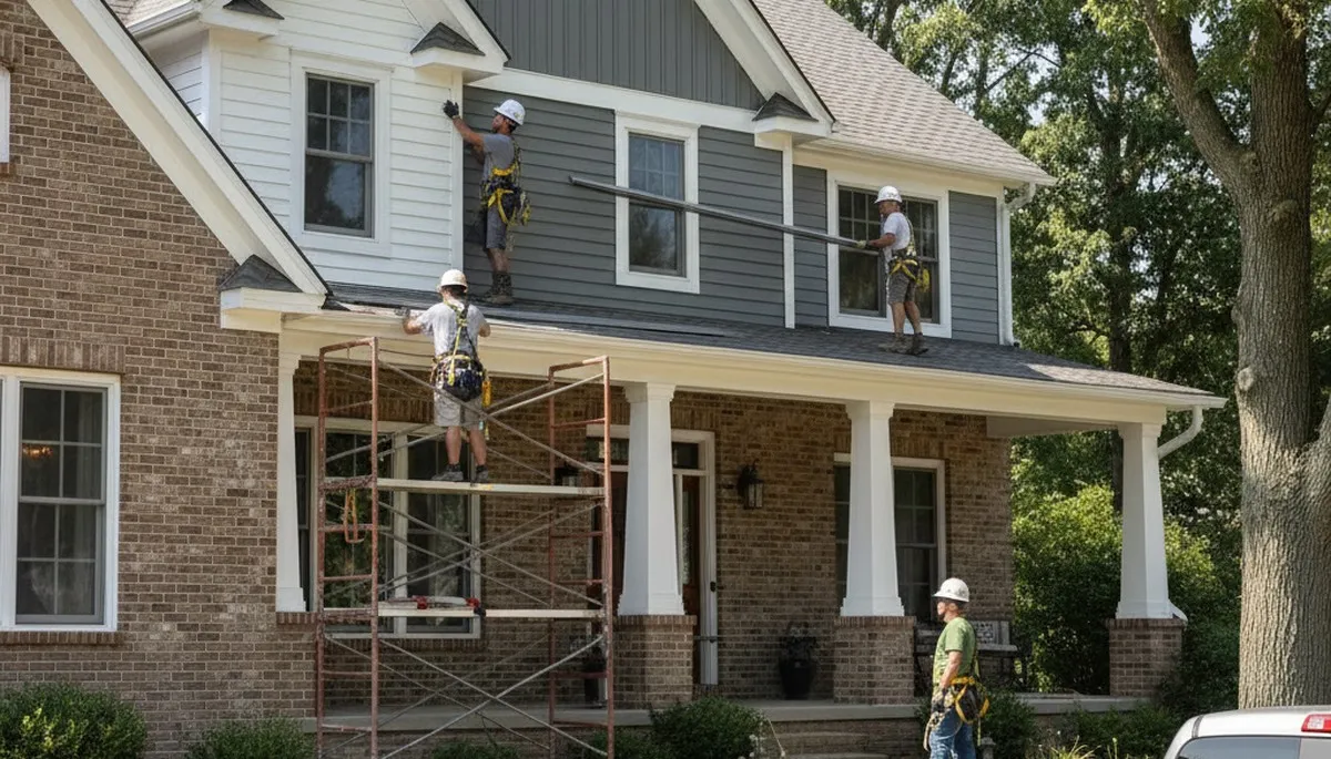 Siding repair service in Indianapolis, IN for damaged exterior siding on a home