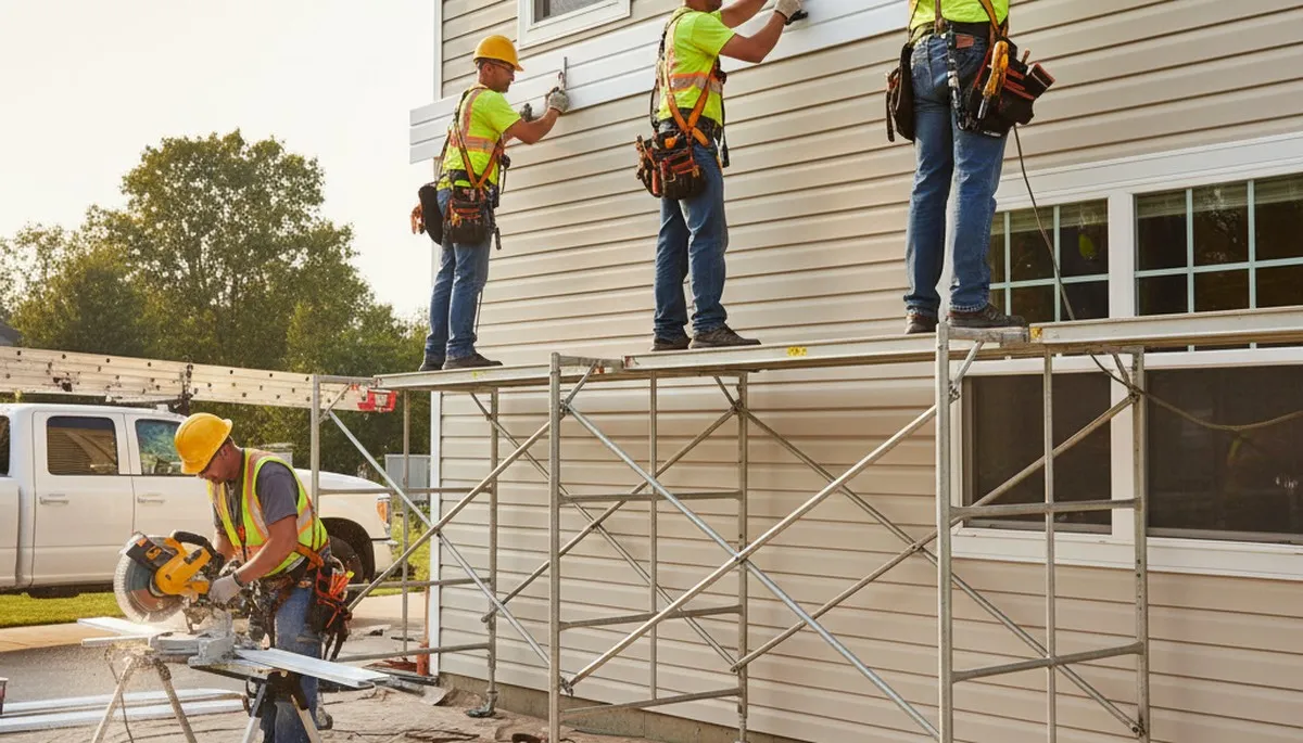 Vinyl siding installation on an Indianapolis, IN home by FX Remodeling & Exteriors